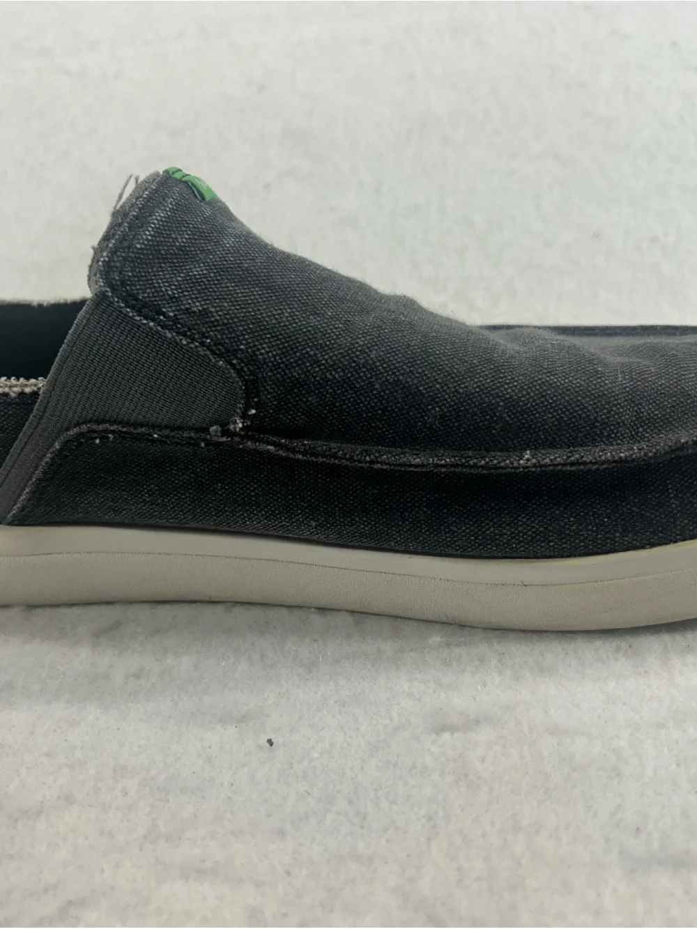 Sanuk Men’s Grey Canvas Slip-On Sidewalk Surfer Shoes Size 12